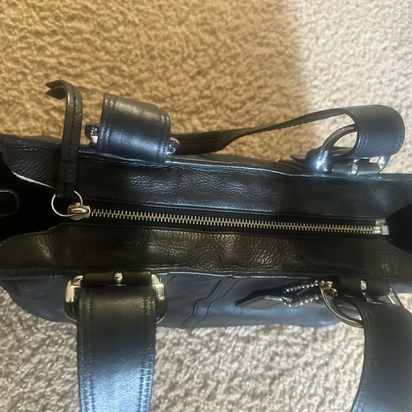 Coach Black Leather Bag with Embossed Logo - Picture 4 of 13